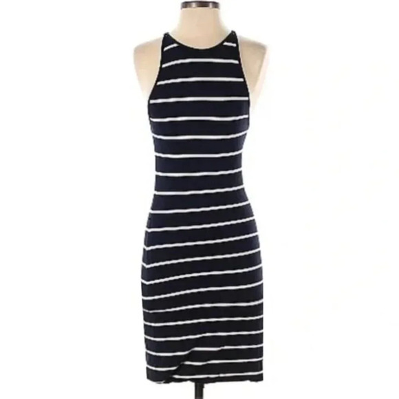 Ted Baker Navy and White Striped Midi Dress - Picture 2 of 7